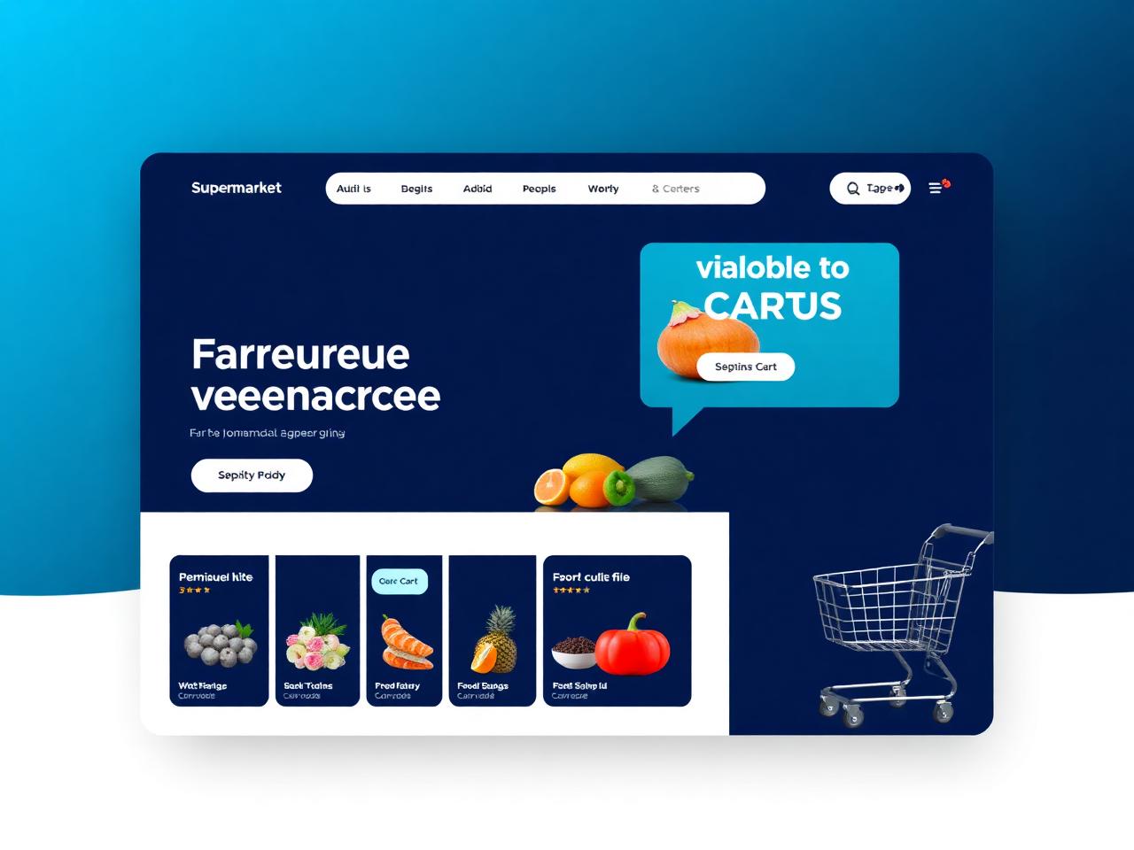 Supermarket website design concept for FreshMart Grocery by Blueprint Studios